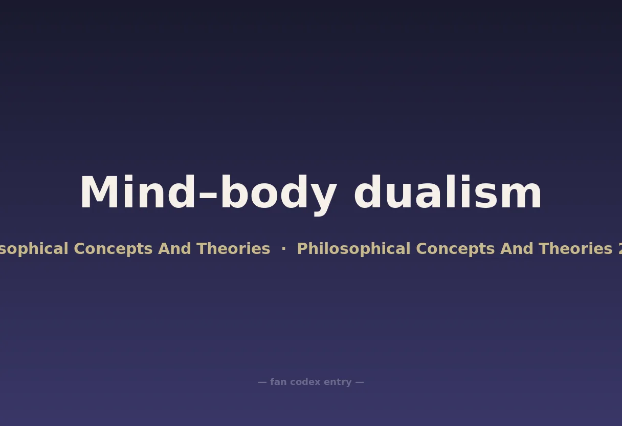 Mind–body dualism