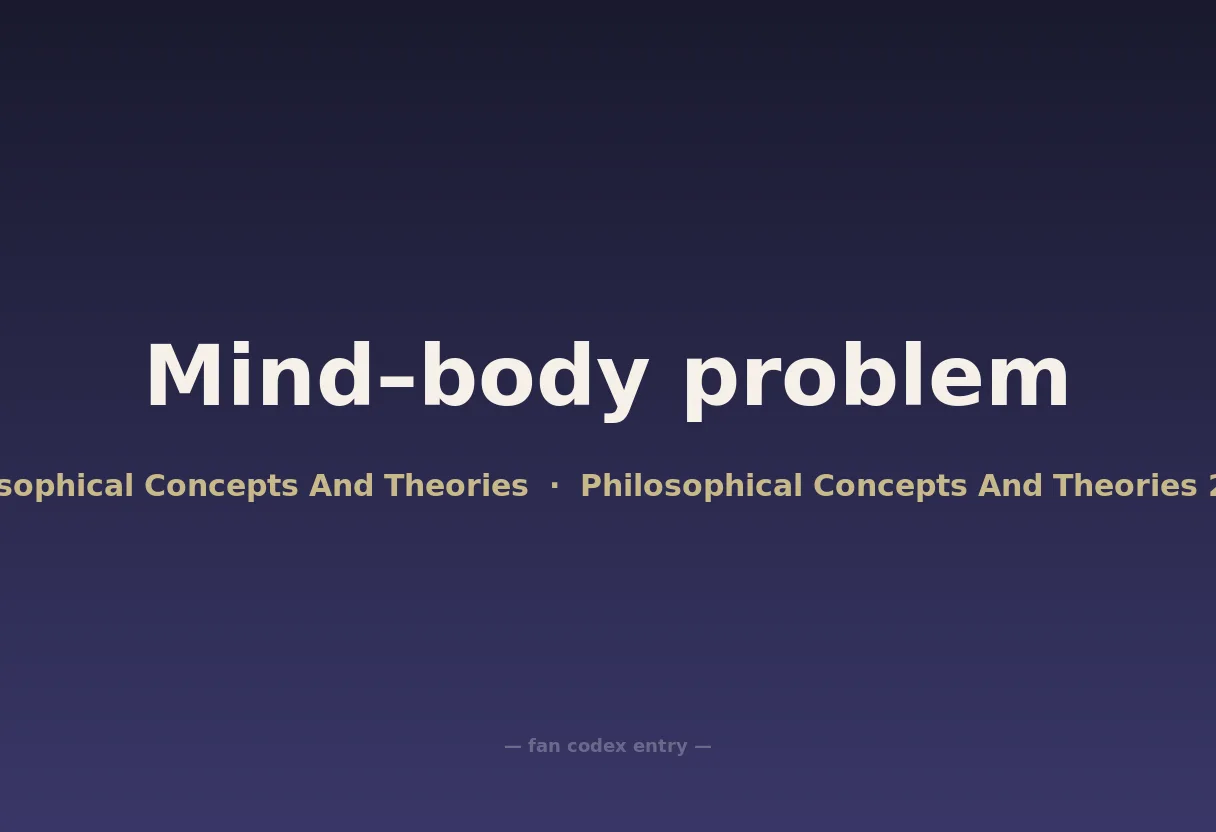 Mind–body problem